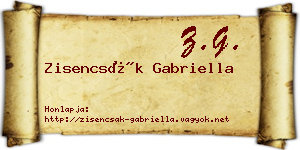 Zisencsák Gabriella névjegykártya